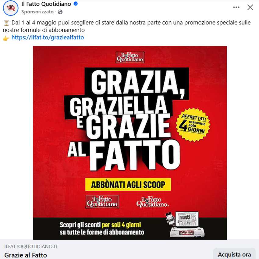 Grazie al fatto